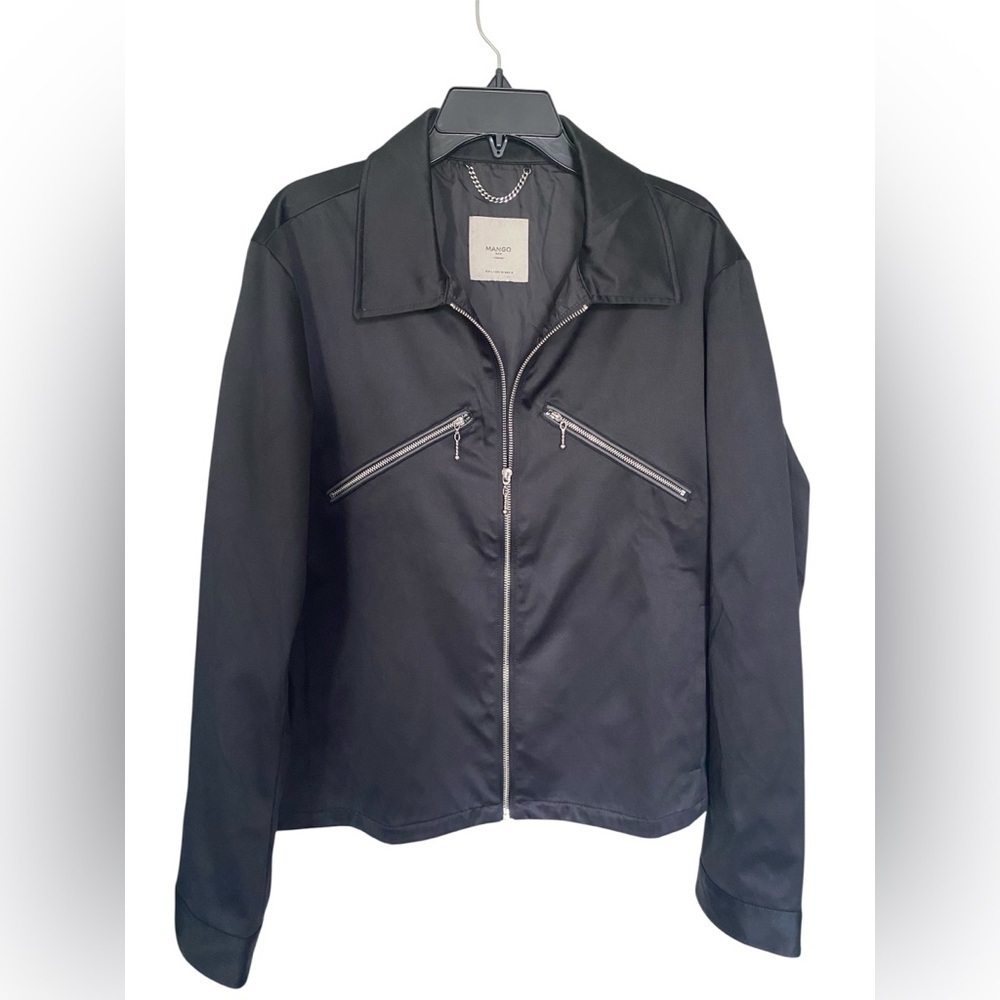 Mango man, black Moto, jacket, men’s size medium​​​​
